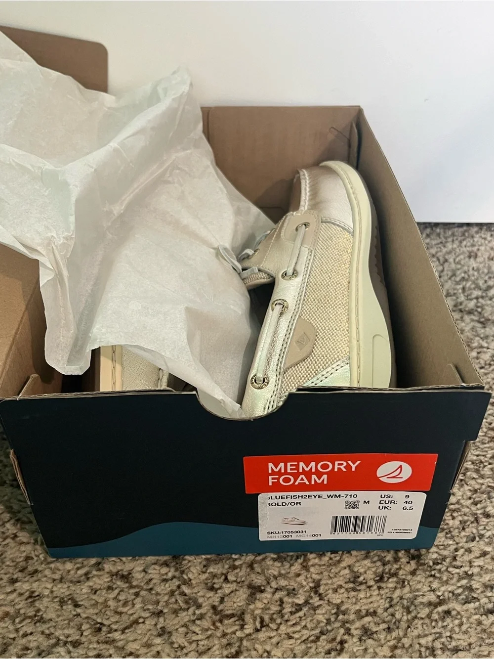 Sperry Metallic Silver Boat Shoes